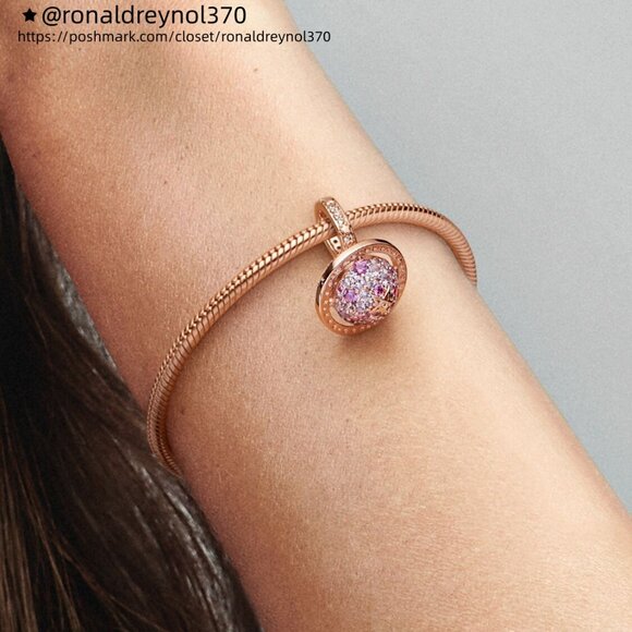 Pandora Planet Saturn Sparkling Dangle Charm - Picture 4 of 5